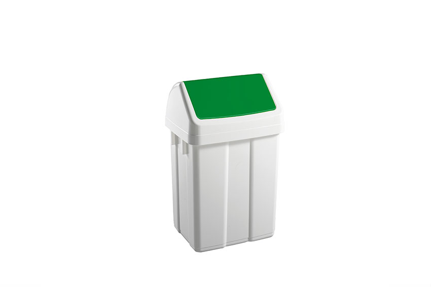 Waste bin with hinged lid 12l - 250x200x400mm 