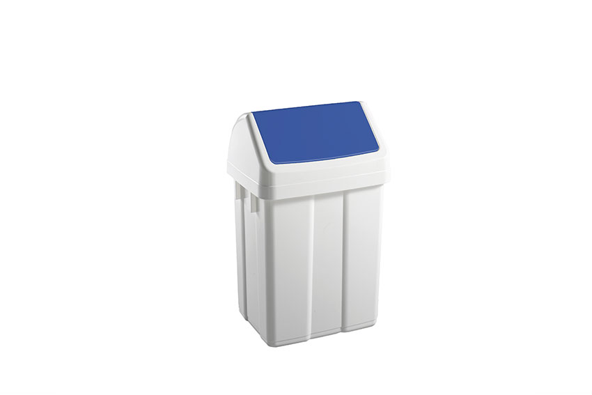 Waste bin with hinged lid 12l - 250x200x400mm 