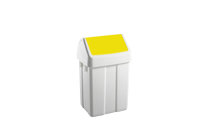 Waste bin with hinged lid 12l - 250x200x400mm 