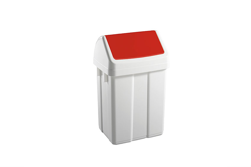 Waste bin with hinged lid 25l - 330x270x520mm 