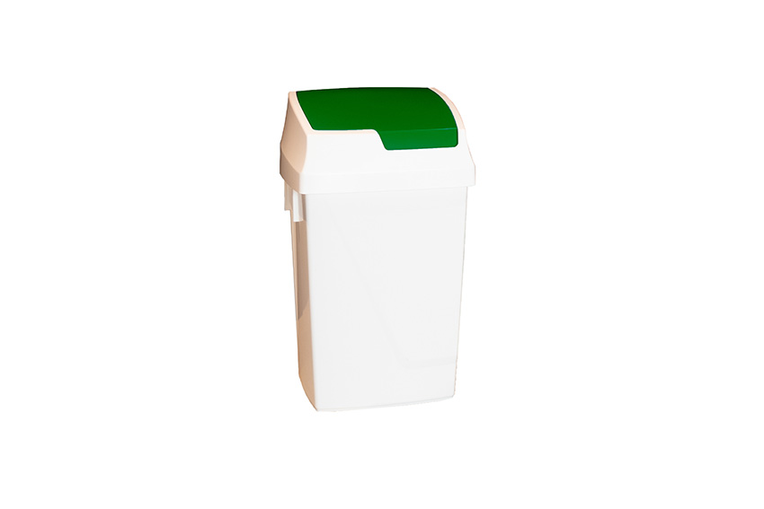 Waste bin with hinged lid 50l - 315x390x670mm 