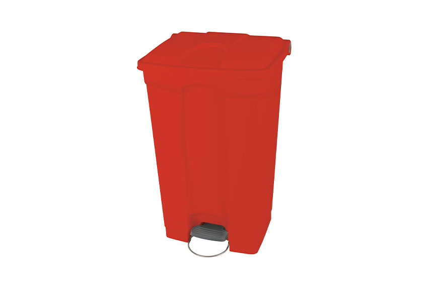 Rectangular step-on waste bin 90l - 500x412x820mm 