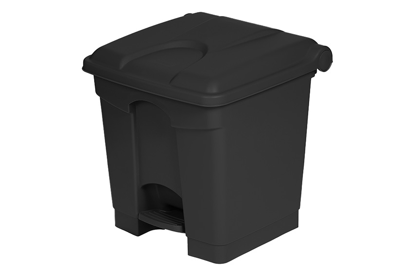 Rechthoekige pedaalafvalbak 30l - 410x398x435mm - 50% recyclaat 