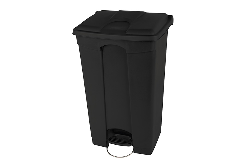Rectangular step-on waste bin 90l - 500x412x820mm - 50% recycled 