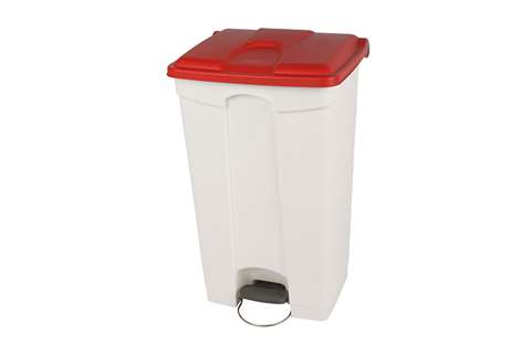 Rectangular step-on waste bin 90 l 500x412x820mm w colored lid