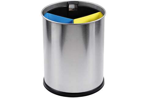 Round waste basket 13l - 3 compartiments - insert black/yellow/blue 3,3l
