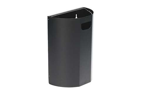 Half-round wall bin - 20l - 350x190x495mm - incl. wall mounting